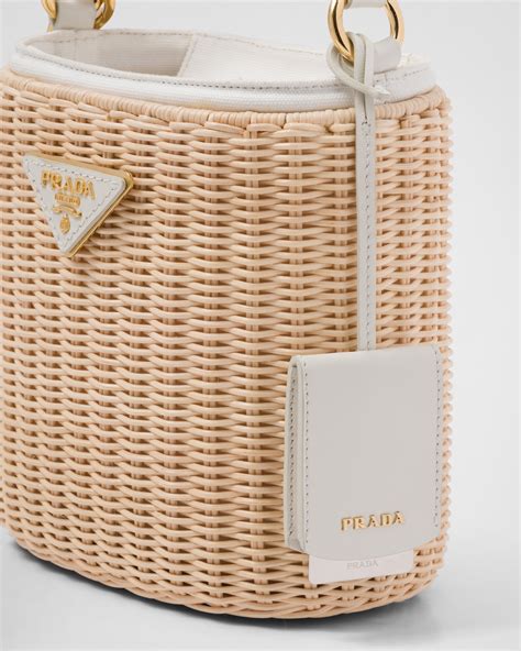 prada wicker bucket bag